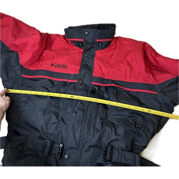 Vintage Columbia Ski Suit One Piece Snowsuit Jumpsuit Retro Black Red Mens XL - Picture 9 of 14